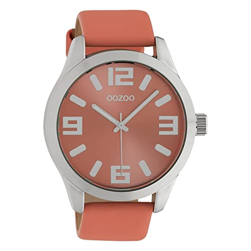 Oozoo Damenuhr mit Lederband Classic Color Line XL 47 MM Apricot/Apricot C10675 von Oozoo