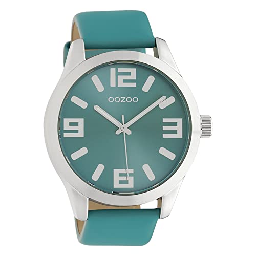 Oozoo Damenuhr mit Lederband Classic Color Line XL 47 MM Türkis/Türkis C10676 von Oozoo