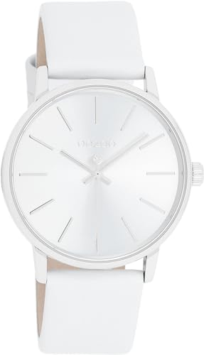 Oozoo Damenuhr mit Lederband Color Line 35 MM Silberfarben/Weiß C11060 von Oozoo