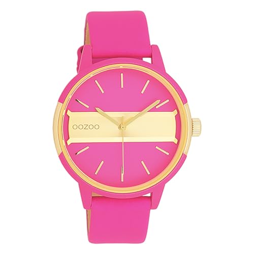 Oozoo Damenuhr mit Lederband Color Line 42 MM Neon Pink C11192 von Oozoo