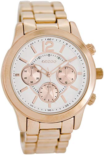 Oozoo Damenuhr mit Metallband 40 MM Weiß/Rosefarben C8413 von Oozoo