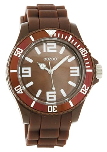 Oozoo Damenuhr mit Silikonarmband weiße arabische Zahlen und Indexe 43 MM Braun C4280 von Oozoo