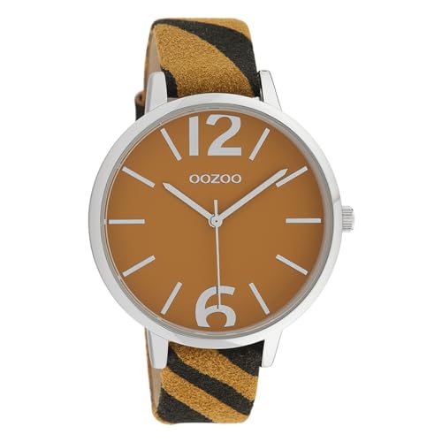 Oozoo Damenuhr mit Zebra Look Lederband Animal Print Colors of Africa 43 MM Braun Braun C10202 von Oozoo