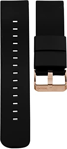 Oozoo Ersatzarmband Uhr 20mm Silikon - Schwarz mit rosegoldenem Verschluss - Silikonarmband 20mm für Armbanduhren - Ersatzarmband Uhr Damen & Herren - Uhrarmband 20mm Schnellwechselverschluss 402.20 von Oozoo