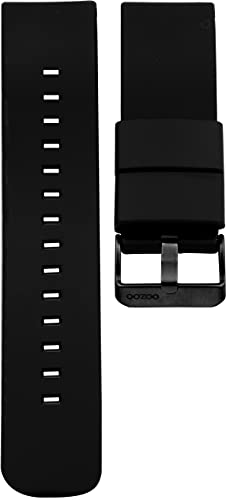 Oozoo Ersatzarmband Uhr 20mm Silikon - Schwarz mit schwarzem Verschluss - Silikonarmband 20mm für Armbanduhren - Ersatzarmband Uhr Damen & Herren - Uhrarmband 20mm Schnellwechselverschluss 403.20 von Oozoo