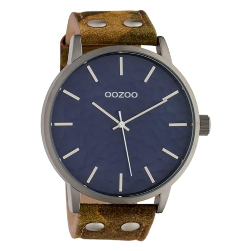 Oozoo Herren Armbanduhr Timepieces Analog Leder Camouflage gelb UOC10461 Analoguhr von Oozoo