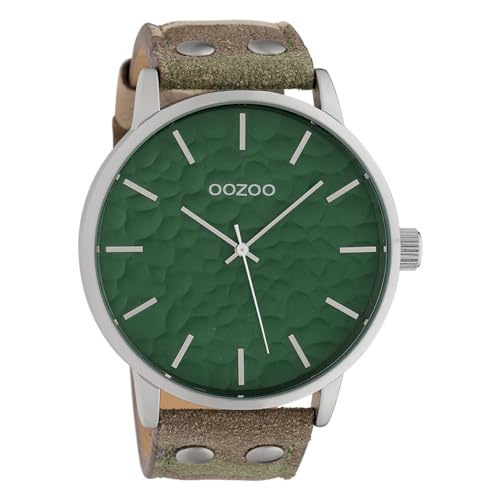 Oozoo Herren Armbanduhr Timepieces Analog Leder Camouflage grün UOC10460 Analoguhr von Oozoo