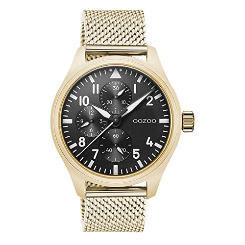 Oozoo Herren Armbanduhr Timepieces C10959 Analog Metall Mesh Gold UOC10959 Analoguhr von Oozoo