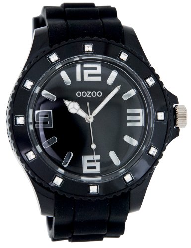 Oozoo Herren-Armbanduhr XL Analog Silikon C4340 Black Strass von Oozoo