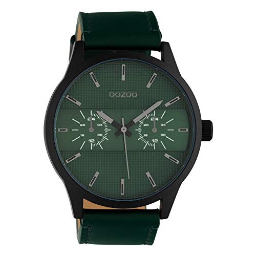 Oozoo Herrenuhr Chrono Look mit Lederband 48 MM Schwarz/Grün C10537 Oozoo Herrenuhr Chrono Look mit Lederband 48 MM Schwarz/Grün C10537 von Oozoo