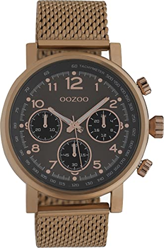 Oozoo Timepieces Herren Uhr - Armbanduhr Herren mit Milanaiseband | Hochwertige Uhr für Männer - Edle Analog Herrenuhr in rund C10702 von Oozoo