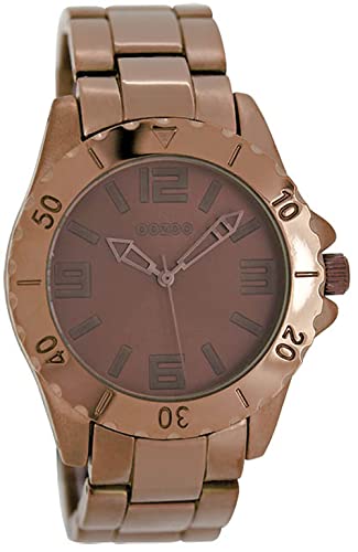 Oozoo Herrenuhr mit Glieder Metallband und Faltschließe 40 MM Coffee Brown/Coffee Brown C5304 von Oozoo