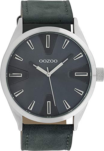 Oozoo Herrenuhr mit Lederband 45 MM Blaugrau/Blaugrau C10023 von Oozoo