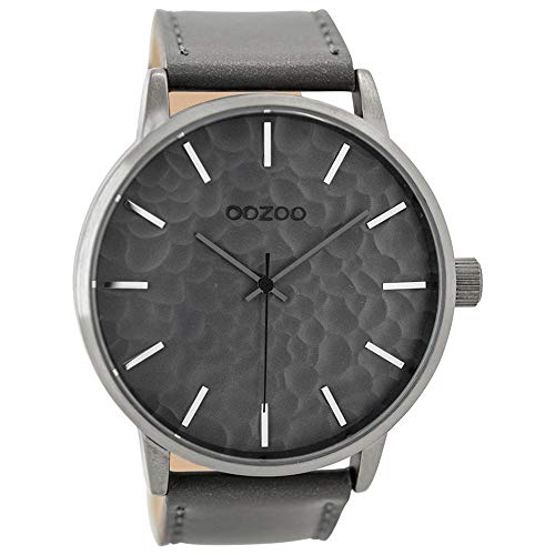 Oozoo Herrenuhr mit Lederband 48 MM Grau/Dunkelgrau C9440 von Oozoo