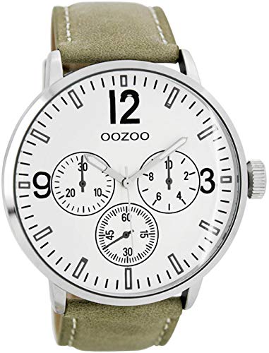 Oozoo Herrenuhr mit Lederband 48 MM Weiß/Beige C7046 von Oozoo