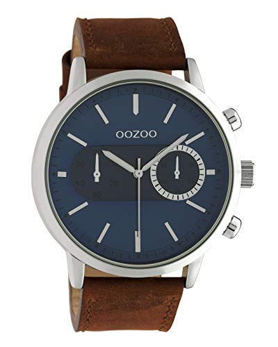 Oozoo Herrenuhr mit Lederband 49 MM Petrol/Braun C10670 von Oozoo