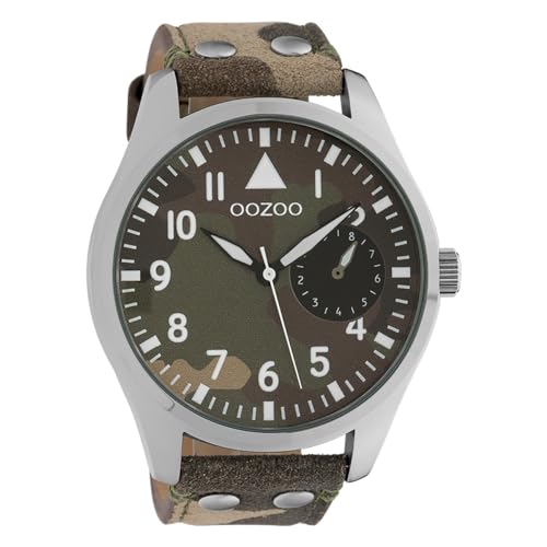 Oozoo Herrenuhr mit Lederband Quarz 48 MM Camouflage C10326 von Oozoo