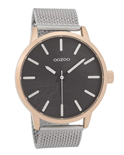 Oozoo Herrenuhr mit Metallband 45 MM Rose/Dunkelgrau/Silberfarben C9657 von Oozoo