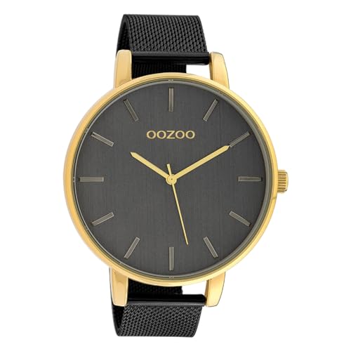 Oozoo Herrenuhr mit Milanaise Edelstahlband 48 MM Goldfarben/Silbergrau/Schwarz C10233 von Oozoo