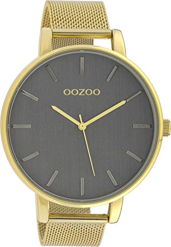 Oozoo Herrenuhr mit Milanaise Edelstahlband 48 MM Goldfarben/Silbergrau C10219 von Oozoo