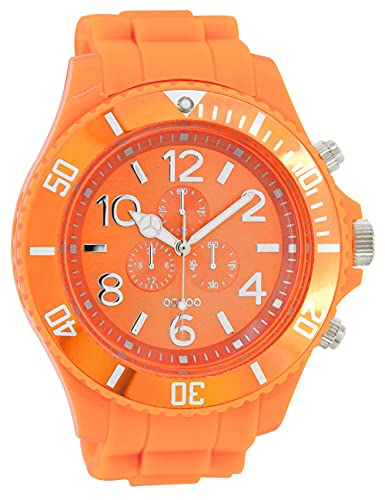 Oozoo C4826 - Armbanduhr für Herren, Silikonarmband, Neonorange, Streifen von Oozoo