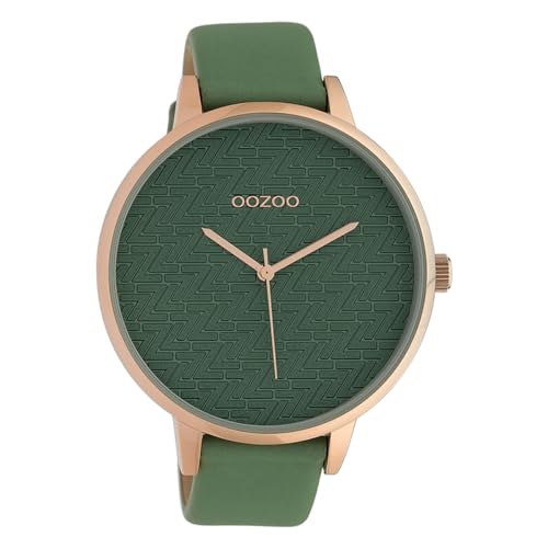 Oozoo Modische Damenuhr mit Lederband Quarz 45 MM Grün/Grün C10407 von Oozoo