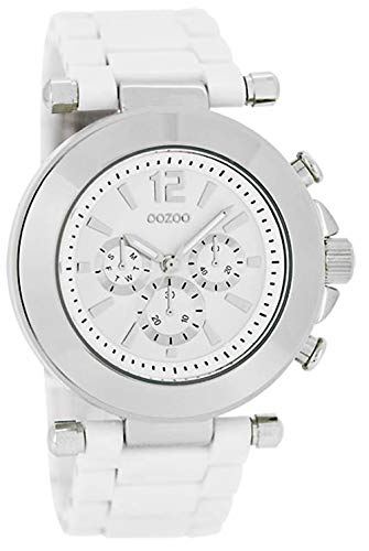 Oozoo Strass Damenuhr mit Kunststoffband 40 MM Weiß/Weiß C4880 von Oozoo