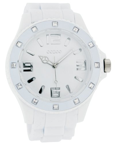 Oozoo Herren-Armbanduhr XL Analog Silikon C4336 White Strass von Oozoo