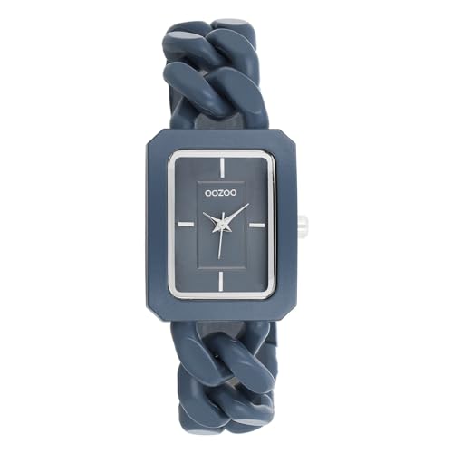 Oozoo - Timepieces Damen Uhr Rauch Grau | Armbanduhr Damen mit Kunststoffarmband | Moderne Uhr für Frauen - Edle Analog Damenuhr in Rechteckig C11278 (24mm) von Oozoo