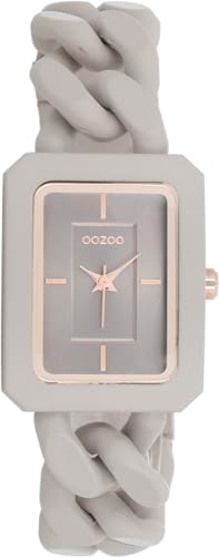 Oozoo - Timepieces Damen Uhr Taupe | Armbanduhr Damen mit Kunststoffarmband | Moderne Uhr für Frauen - Edle Analog Damenuhr in Rechteckig C11275 (24mm) von Oozoo