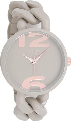 Oozoo - Timepieces Damen Uhr Taupe | Armbanduhr Damen mit Kunststoffarmband | Moderne Uhr für Frauen - Edle Analog Damenuhr in rund C11265 (40mm) von Oozoo