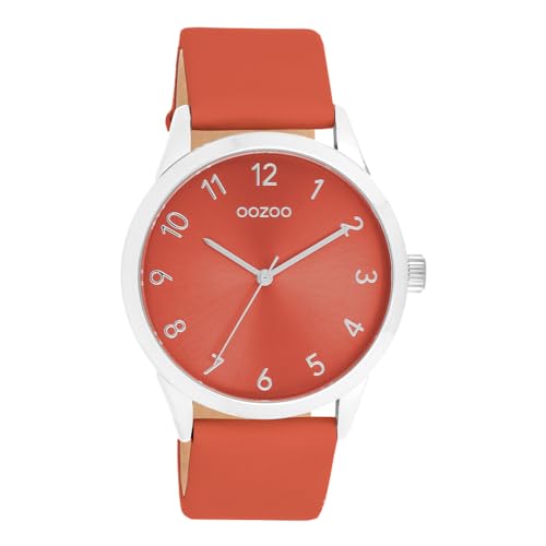 Oozoo - Timepieces Damen Uhr in Fiesta red | Armbanduhr Damen mit Lederarmband | Moderne Uhr für Frauen | Edle Analog Damenuhr in rund C11326 (40mm Gehäuse) von Oozoo