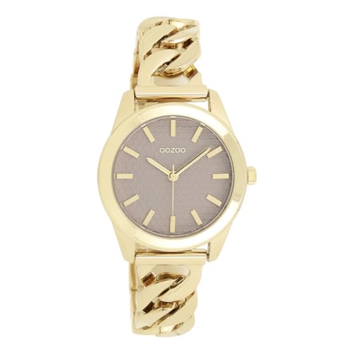 Oozoo - Timepieces Damen Uhr in Gold/Taupe | Armbanduhr Damen mit Edelstahlarmband | Moderne Uhr für Frauen | Edle Analog Damenuhr in rund C11420 (32mm Gehäuse) von Oozoo
