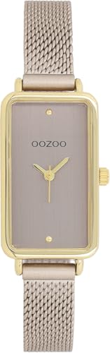Oozoo Timepieces Damen Uhr in Gold I Armbanduhr Damen mit Edelstahlarmband I Moderne Uhr für Frauen I Edle Analog Damenuhr Rechteckig 19x31mm Gehäuse C11534 von Oozoo