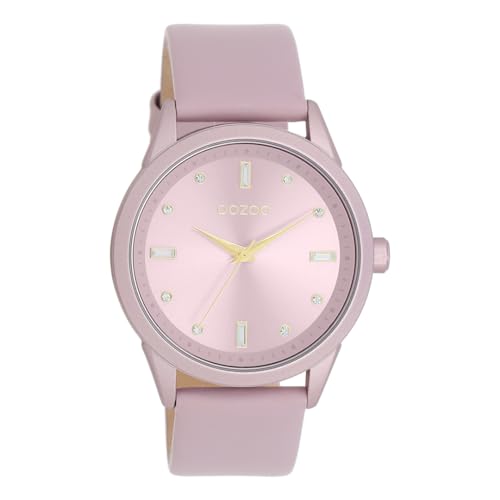 Oozoo - Timepieces Damen Uhr in Lilac (alu) | Armbanduhr Damen mit Lederarmband | Moderne Uhr für Frauen | Edle Analog Damenuhr in rund C11355 (40mm Gehäuse) von Oozoo