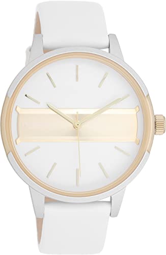 Oozoo Timepieces Damen Uhr in Weiß Gold| Armbanduhr Damen mit Lederarmband | Hochwertige Uhr für Frauen| Edle Analog Damenuhr in rund C11150 von Oozoo