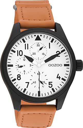 Oozoo Timepieces Herren Uhr - Armbanduhr Herren mit 21mm breites Nylon Armband | Hochwertige Uhr für Männer - Edle Analog Herrenuhr in rund C11005 von Oozoo