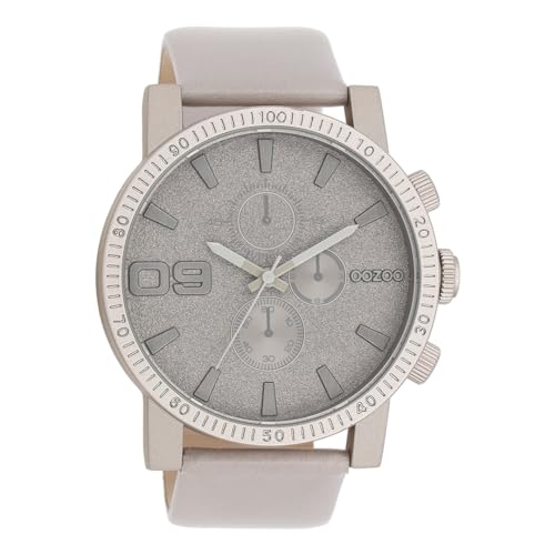 Oozoo Timepieces Herren Uhr in Taupe metallic | Armbanduhr Herren mit Lederarmband | Schöne Uhr für Männer | Edle Analog Herrenuhr (48mm Gehäuse) in rund C11311 von Oozoo