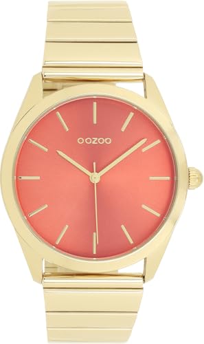 Oozoo Timepieces Unisex Uhr in Gold I Armbanduhr Unisex mit Edelstahlarmband I Moderne Uhr für Frauen & Männer I Edle Analog Unisexuhr Rund 40mm Gehäuse C11518 von Oozoo