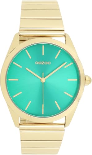 Oozoo Timepieces Unisex Uhr in Gold I Armbanduhr Unisex mit Edelstahlarmband I Moderne Uhr für Frauen & Männer I Edle Analog Unisexuhr Rund 40mm Gehäuse C11519 von Oozoo