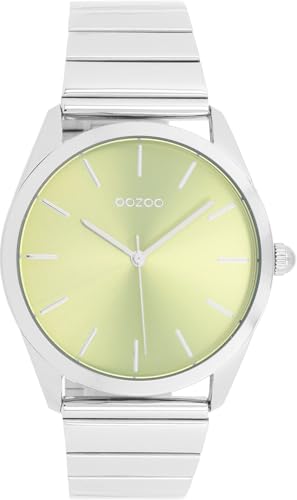 Oozoo Timepieces Unisex Uhr in Silber I Armbanduhr Unisex mit Edelstahlarmband I Moderne Uhr für Frauen & Männer I Edle Analog Unisexuhr Rund 40mm Gehäuse C11515 von Oozoo
