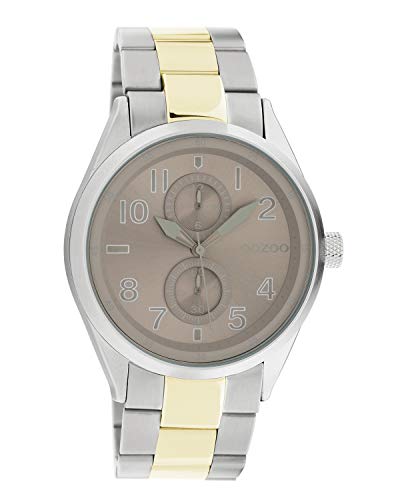 Oozoo Unisex Armbanduhr Chrono Look mit Edelstahl Gliederarmband 42 MM Bicolor/Grau C10632 von Oozoo