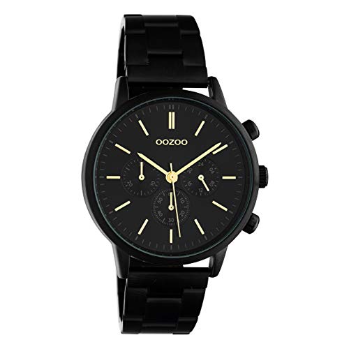 Oozoo Unisex Armbanduhr Chrono Look mit Edelstahl Gliederband 38 MM Schwarz C10564 von Oozoo