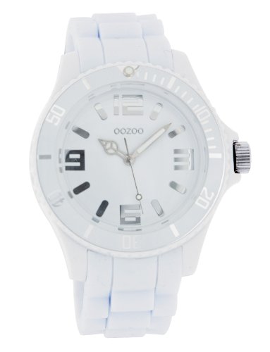 Oozoo Unisex-Armbanduhr Silicone Collection Analog Silikon weiss C4170 von Oozoo