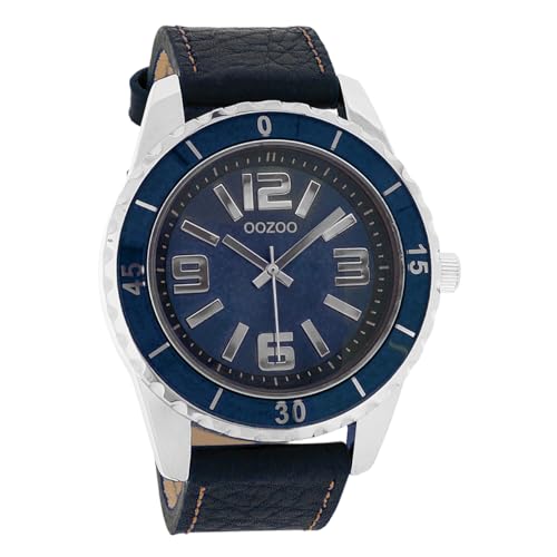Oozoo Unisex Armbanduhr Vintage Series Analog Leder dunkelblau UOC4272A Analoguhr von Oozoo