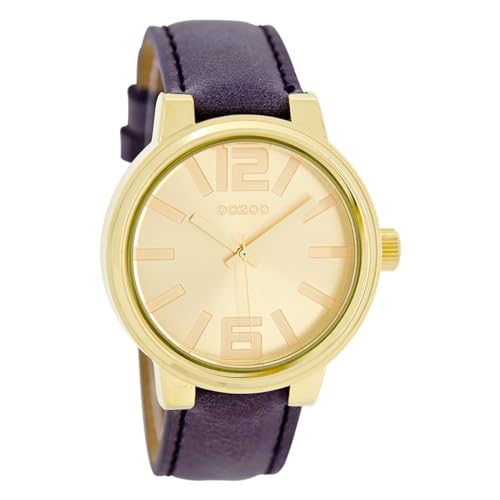 Oozoo Unisex Armbanduhr Vintage Series Analog Leder lila UOC5689A Analoguhr von Oozoo