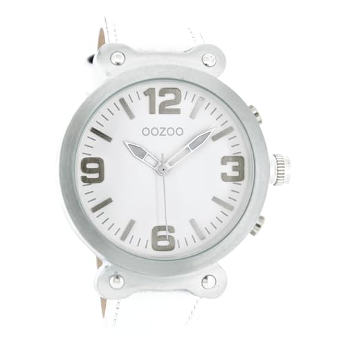 Oozoo Unisex Armbanduhr Vintage Series Analog Leder weiß UOC4156A Analoguhr von Oozoo