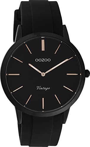 Oozoo Vintage Damen Armbanduhr mit Silikonband 42 MM Black/Schwarz/Schwarz C20174 von Oozoo