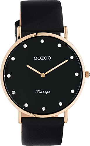 Oozoo Vintage Damen Uhr - Armbanduhr Damen mit 20mm Lederarmband - Analog Damenuhr in rund C20249 von Oozoo