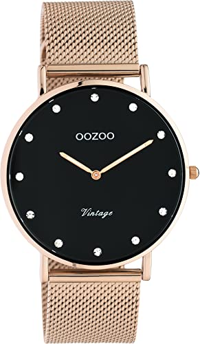 Oozoo Vintage Damen Uhr - Armbanduhr Damen mit 20mm Mesh Armband - Analog Damenuhr in rund C20239 von Oozoo